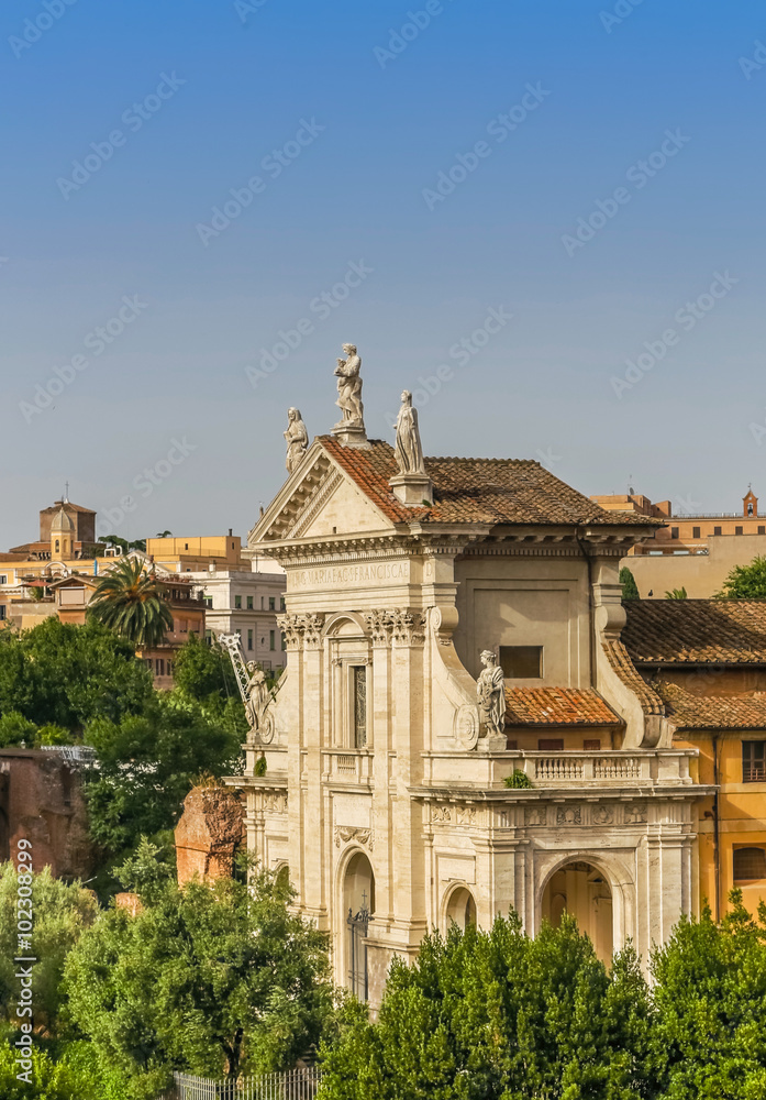 Fototapeta premium Aerial panoramic cityscape of Rome, Italy