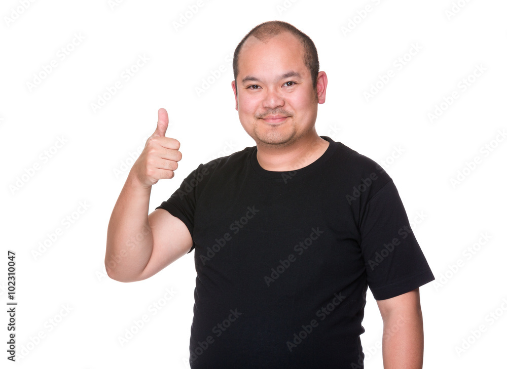 Fototapeta premium Asian man show thumb up