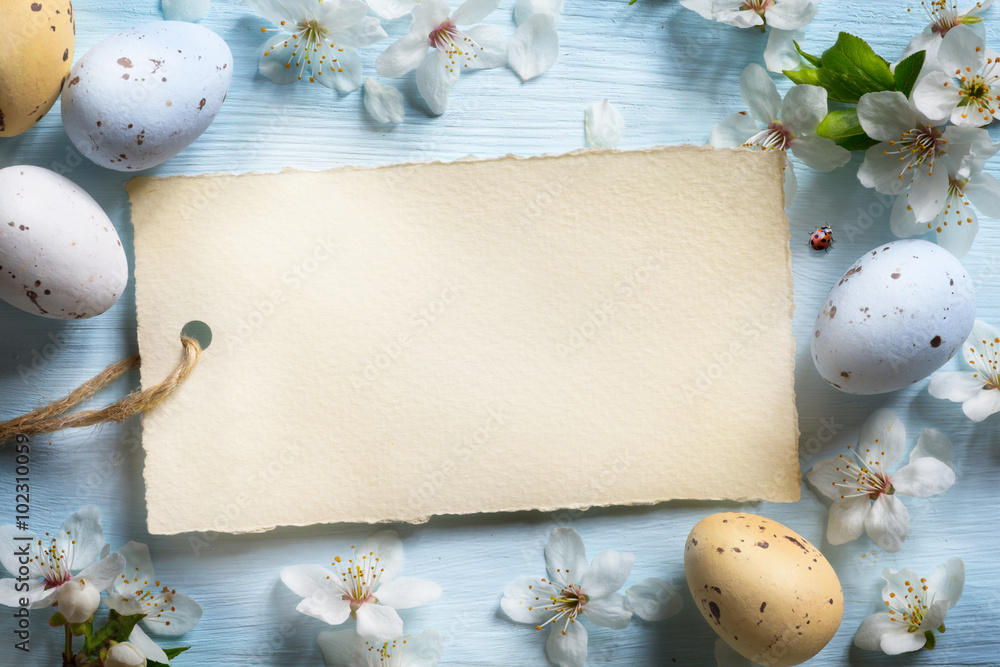 Fototapeta premium Colorful easter eggs. Background with easter eggs