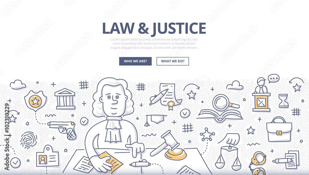 Εκτύπωση καμβά Law & Justice Doodle Concept