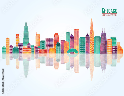 Chicago skyline. Vector illustration