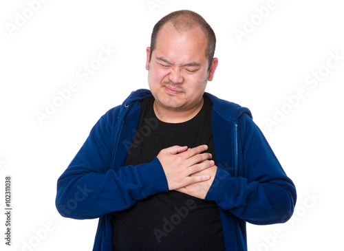 Man suffering from chest pain