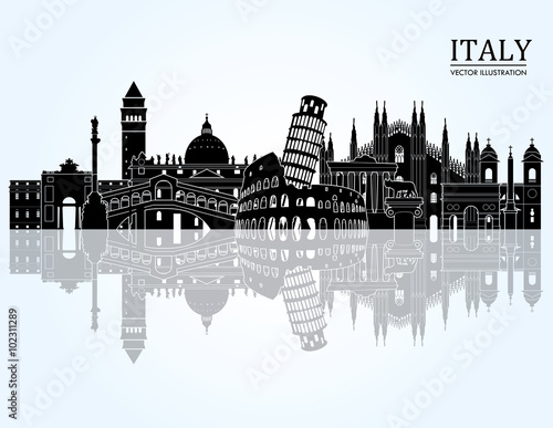 Italy skyline. Vector illustration