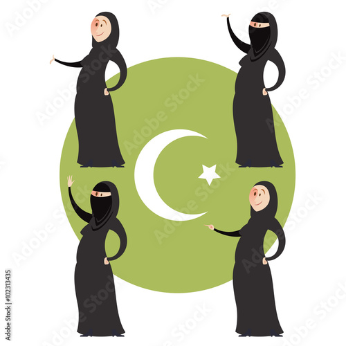 Set of muslim women