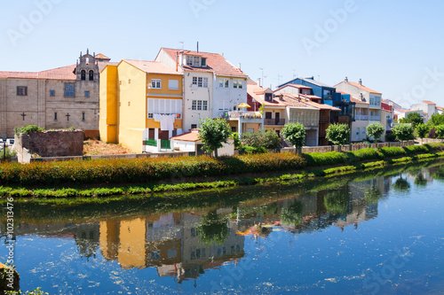 river and old houses at Monforte de Lemos © JackF
