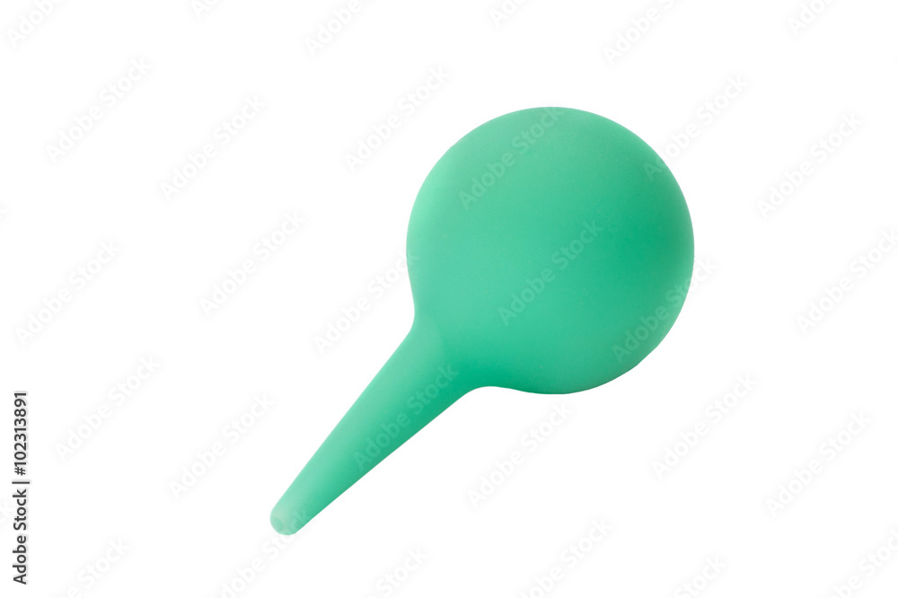 Green enema isolated on white background Green enema isolated on white background