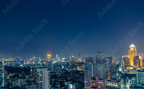 Bangkok skyline at night panorama