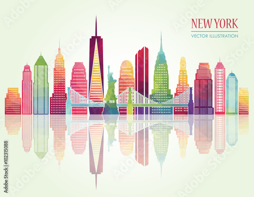 New York detailed skylines. vector illustration