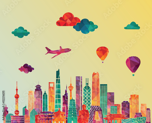 China skyline. Vector illustration