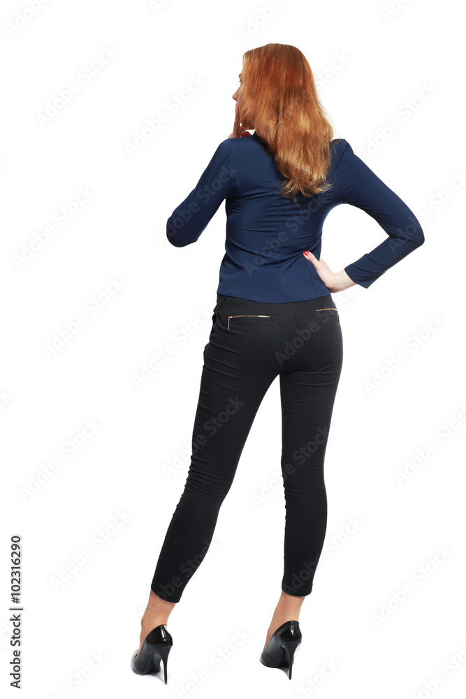 Fototapeta premium back view standing