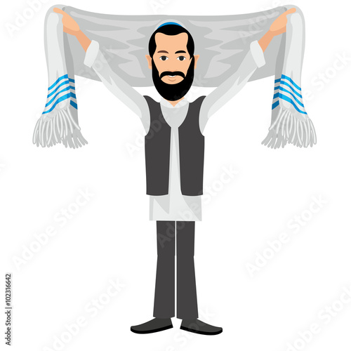 orthodox jew,hassid,rabbi,with Payot and Kippah