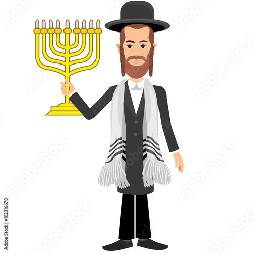 orthodox jew,hassid,rabbi,with Payot and Kippah