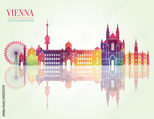 Vienna skyline. Vector illustration