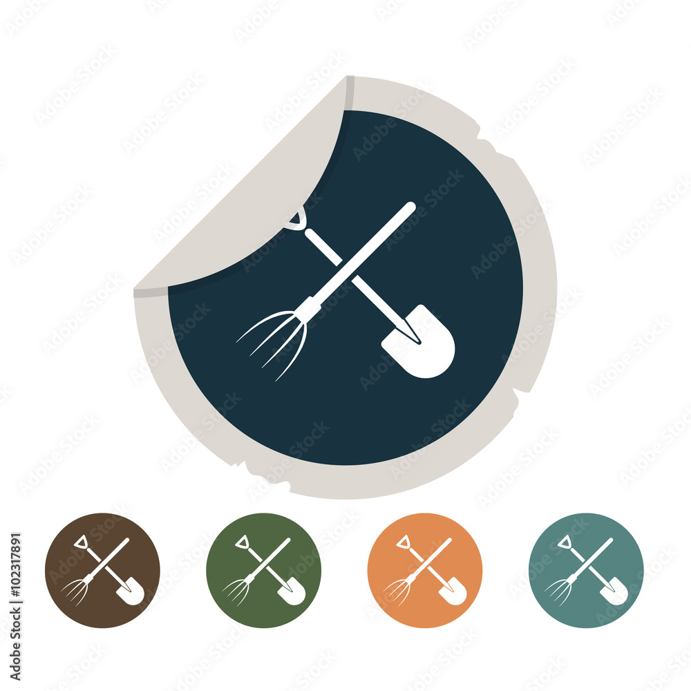 shovel and pitchfork icon shovel and pitchfork icon