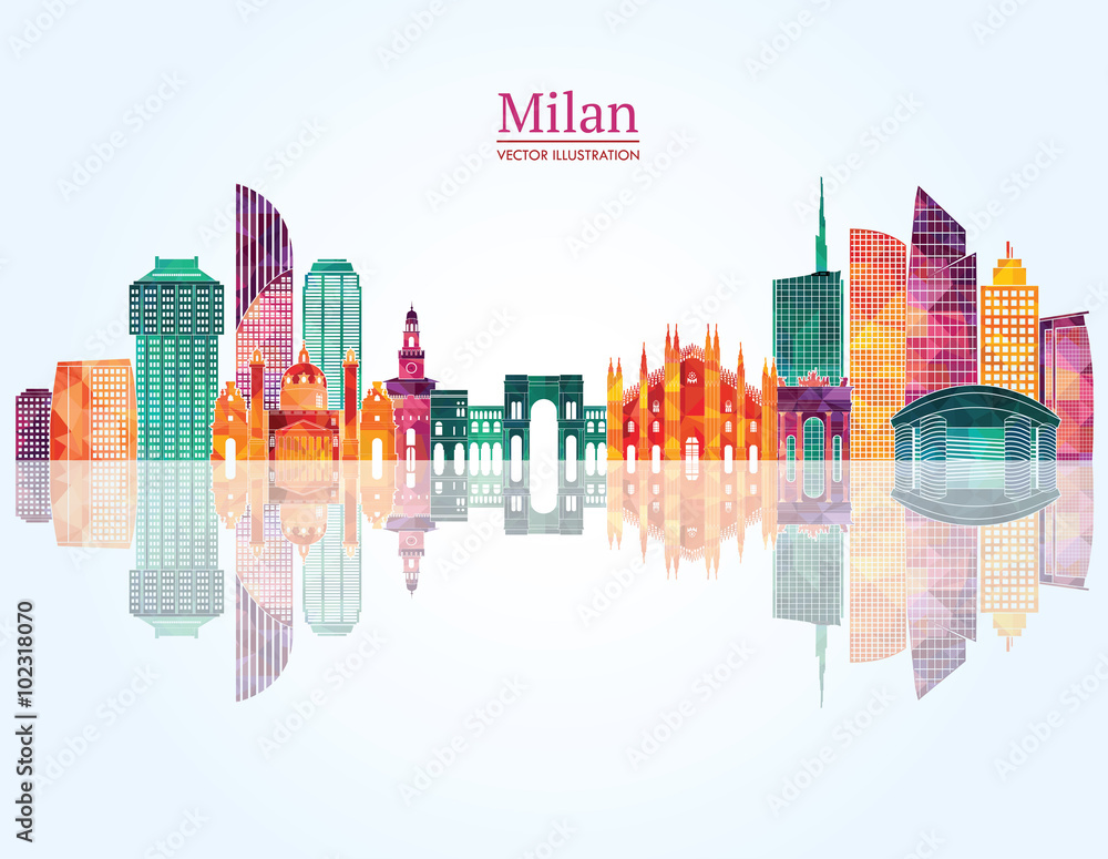 Fototapeta premium Panoramę Mediolanu. Ilustracji wektorowych