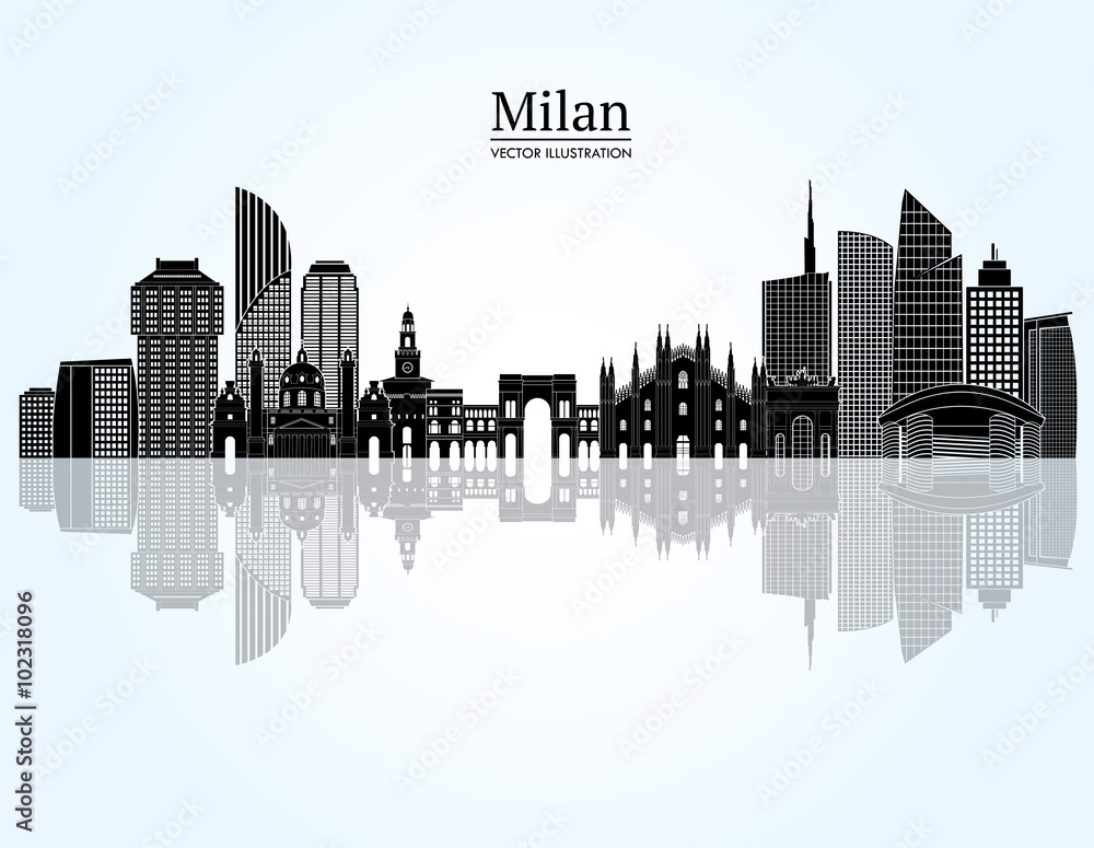 Milan skyline. Vector illustration