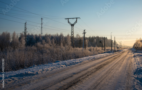Fényképezés Winter snowbound road