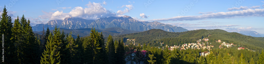 Landscape with mountains in Predeal, Romania
