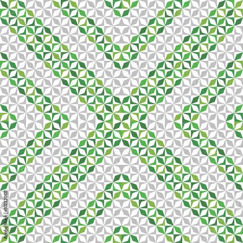 Green Geometric Retro Seamless Pattern