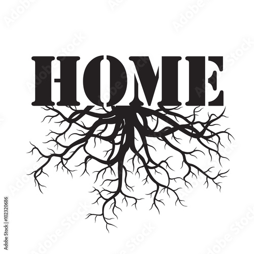 Black Vector Illustration HOME and Roots