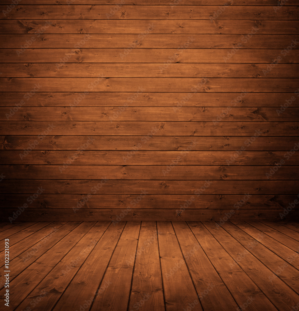 Fototapeta premium brown wooden interior room.