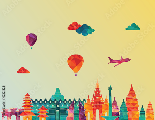 Indonesia detailed skyline. Vector illustration