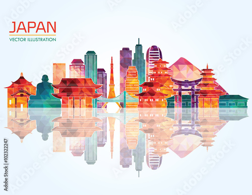Japan detailed skyline. Vector illustration