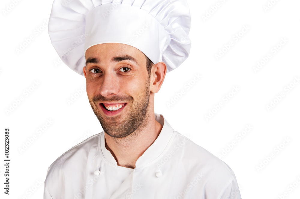 A male chef isolated over white background A male chef isolated over white background