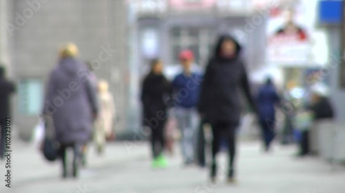 Wallpaper Mural Pedestrian street with reaching people. Blur. Torontodigital.ca