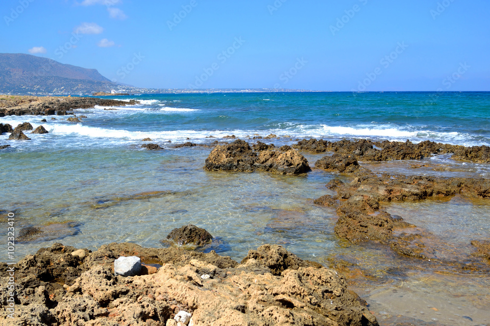 Rocks on the coast of Aegean Sea. Rocks on the coast of Aegean Sea.