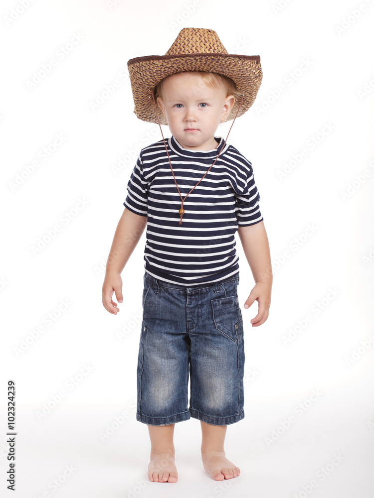 photo of little cowboy on white photo of little cowboy on white