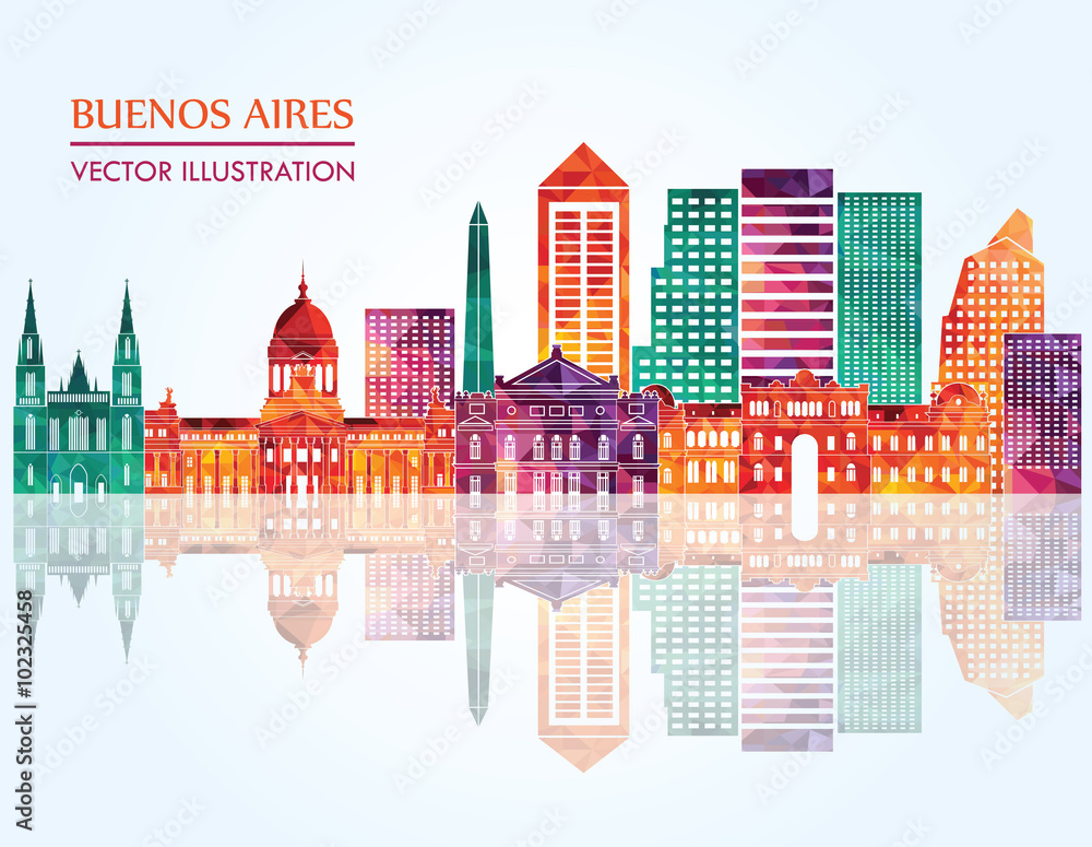 Buenos Aires detailed skyline. Vector illustration