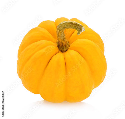 Yellow pumpkin isolated on white background.