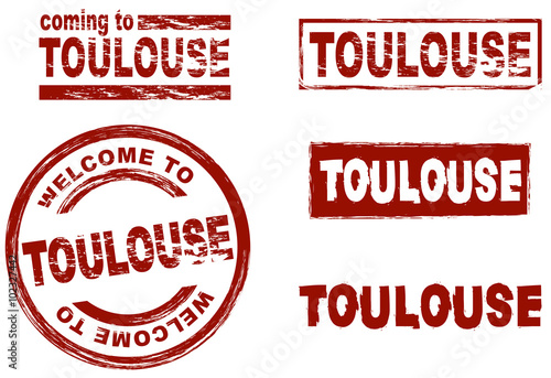 Ink stamp set city Toulouse