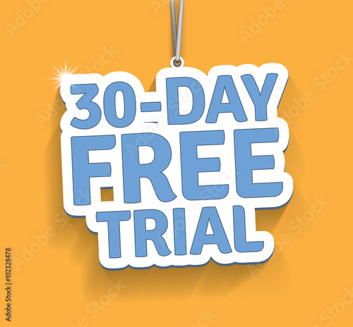 Free Trial label. EPS10, CMYK.