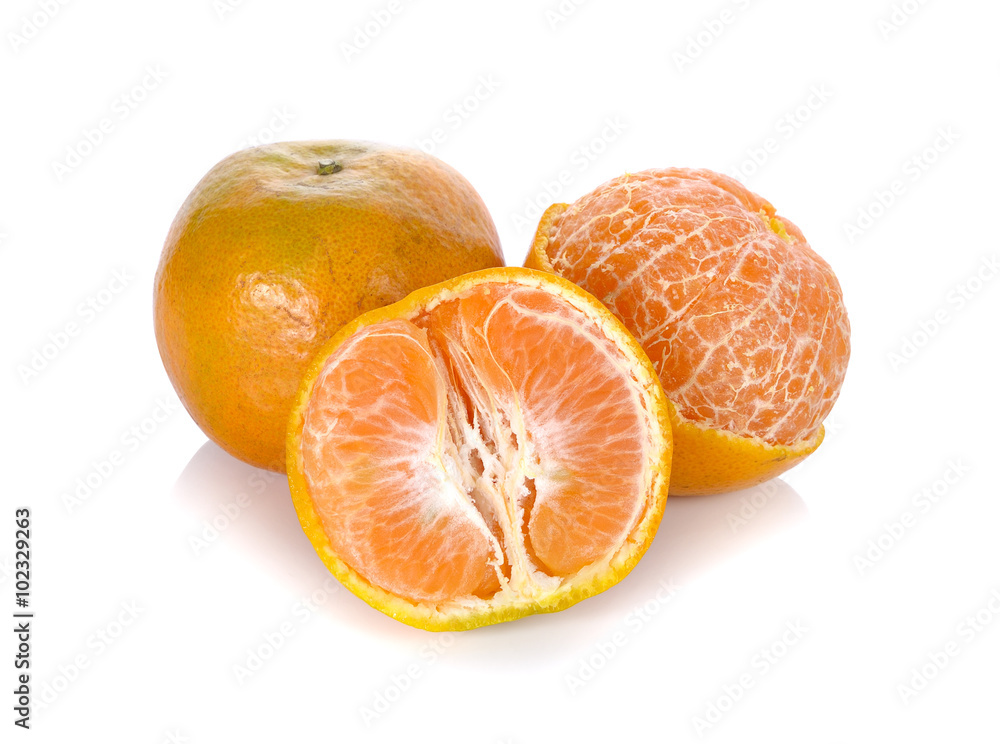 tangerine on white background tangerine on white background
