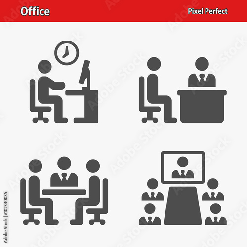 Office Icons. Professional, pixel perfect icons optimized for both large and small resolutions. EPS 8 format.