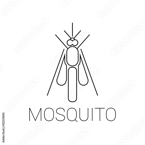 Vector abstract mosquito icon or a logo symbol
