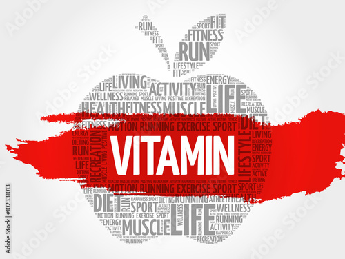 VITAMIN apple word cloud, health concept