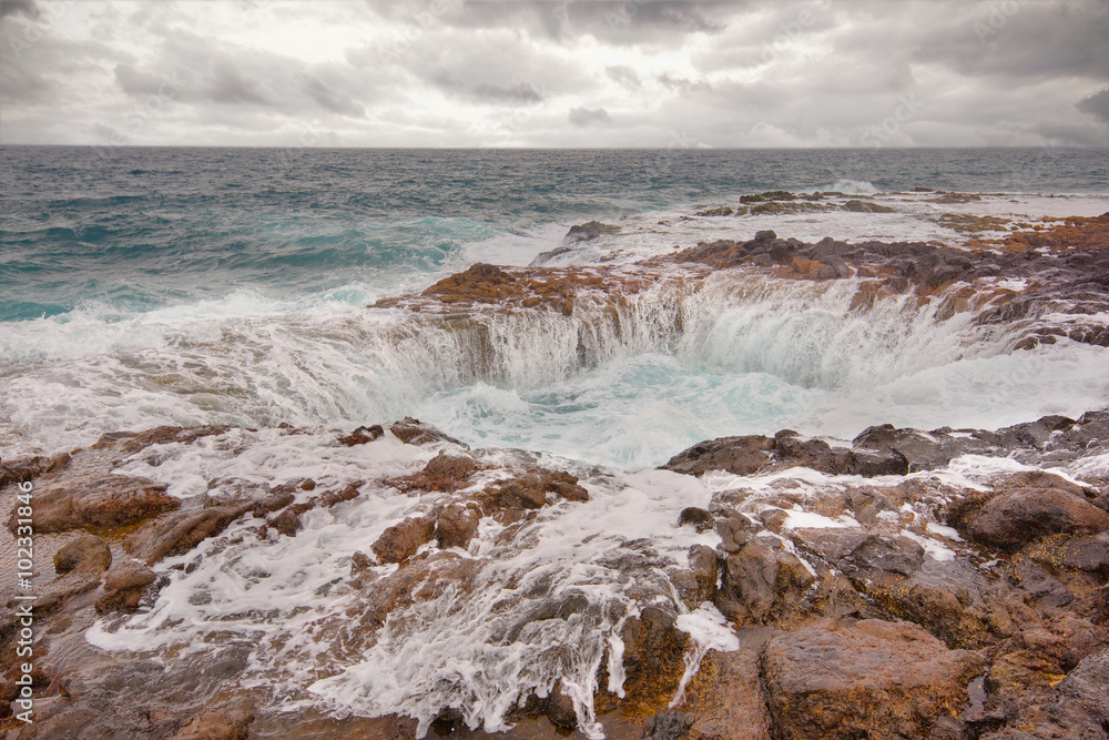 Blowhole, Bufadero de la Garita in Telde, Gran Canaria, Canary island, Spain. Blowhole, Bufadero de la Garita in Telde, Gran Canaria, Canary island, Spain.