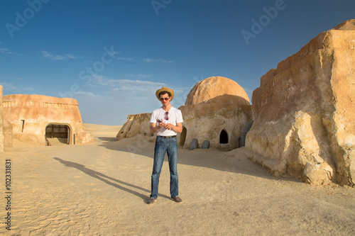Bild auf Leinwand Houses in the Sahara