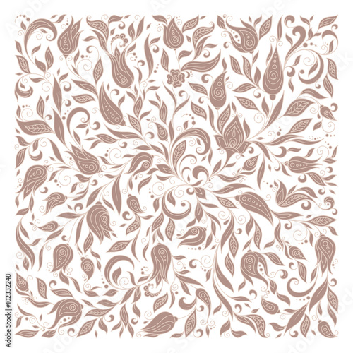 Vector illustration of square made with floral elements