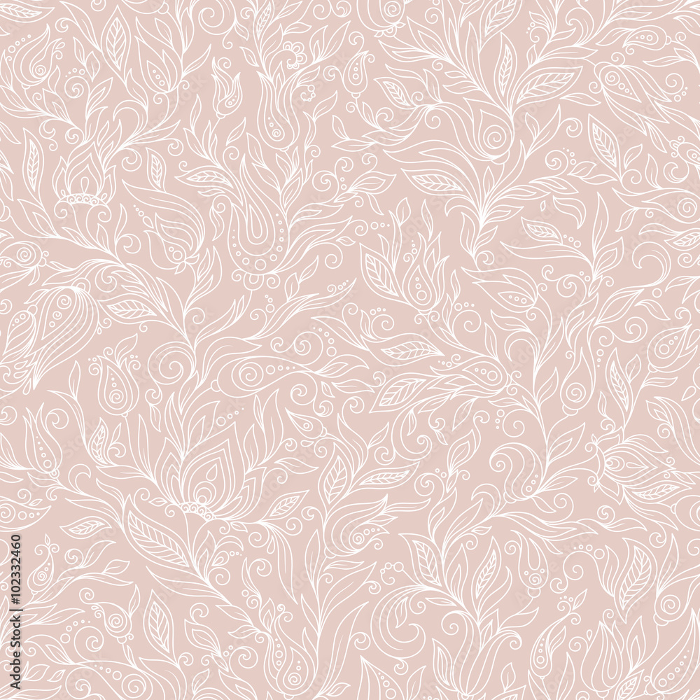 Paisley Flowers Design Elements Seamless Pattern Paisley Flowers Design Elements Seamless Pattern