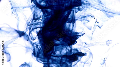 Blue ink in water turbulence  photo