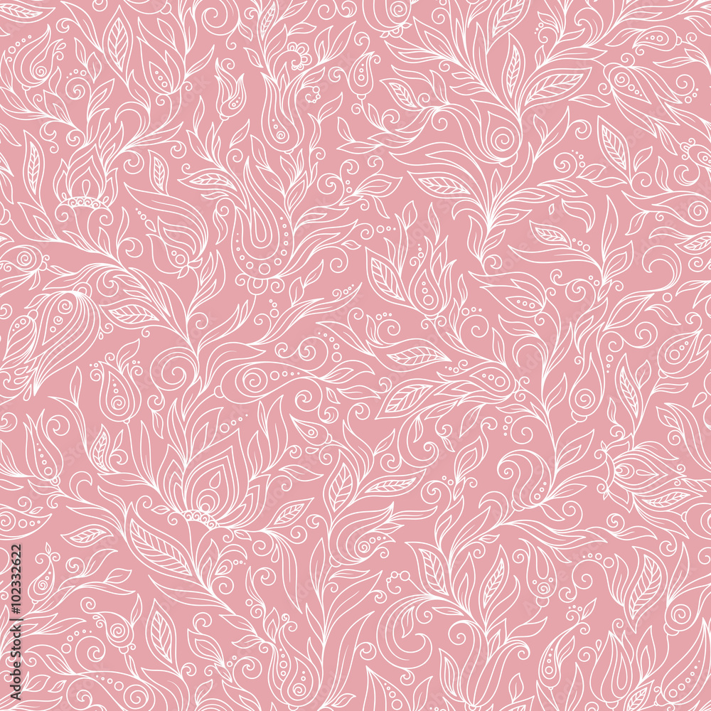 Paisley Flowers Design Elements Seamless Pattern Paisley Flowers Design Elements Seamless Pattern