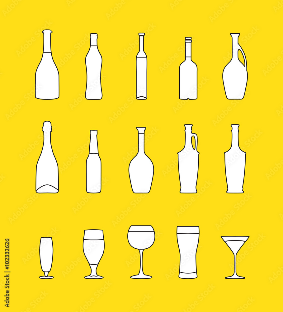 vector beverages set vector beverages set