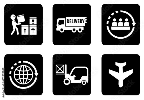 set of six icons for delivery