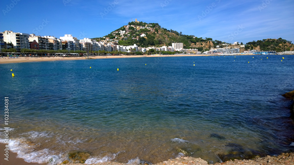 Landscape of the beach of Blanes, Girona, Spain