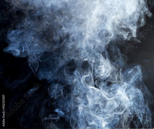 Smoke fragments on a black background © schankz