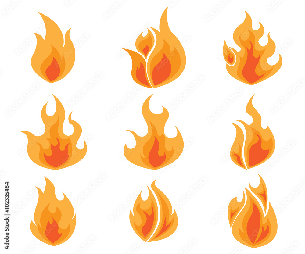 Set of Fire, Flames Vector Set of Fire, Flames Vector